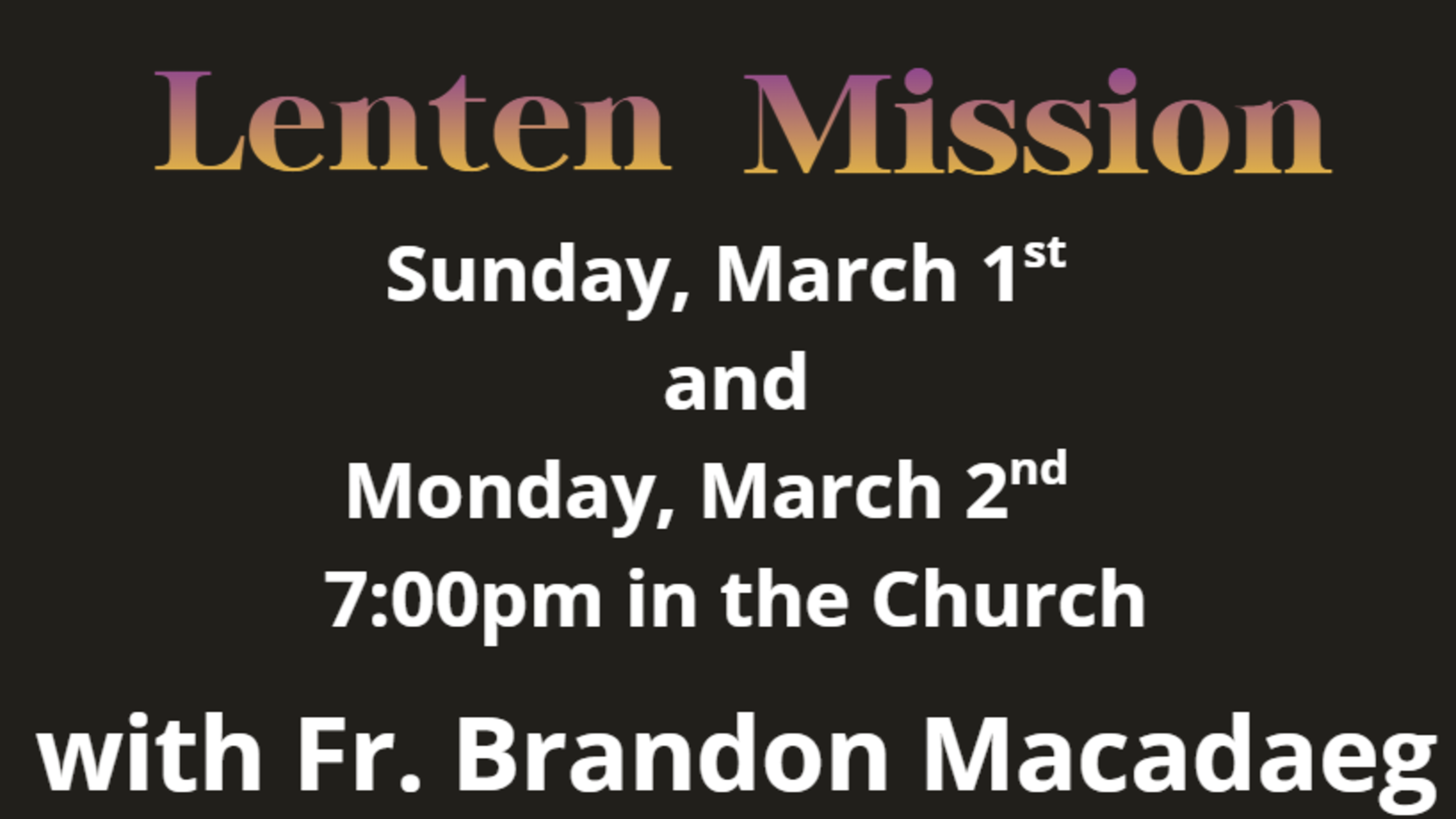 Parish Lenten Mission Flyer Copy